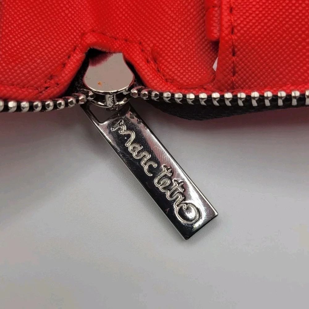 Marc Tetro Dog Phone Crossbody Wallet 7x4 Red Wristlet Strap Organizer Cute‎